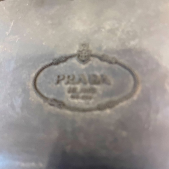 Men PRADA BLACK LUXURY LEATHER SHOES, made in Italy,  US SIZE 6.5 - Picture 2 of 7